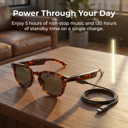 Smart Wireless Glasses: Touch-Controlled Sunglasses That Support Translation, Music Playback, and Phone Calls. They Feature an Ultra-Long Battery Life and Are Made of lightweight Materials for Easy Portability, Making Them Id