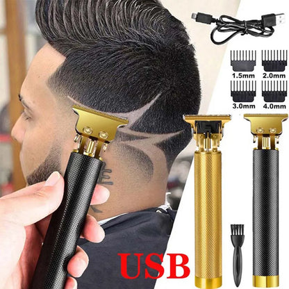USB Rechargeable Electric Hair Clipper, Cordless Hair Trimmer Set For Hair Cutting, Professional Trimmer Shaver Trimmer Beard
