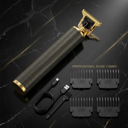 4 in 1 Men's Hair Clipper Set, Cordless Electric Trimmer, Foil Shaver & Nose Trimmer Kit,Beard Cutter, USB Rechargeable Grooming Kit with LED Display, Multiple Guide comb