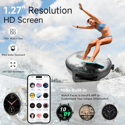 Lightweight Women's Fitness Tracker with Bluetooth, Voice Control, Waterproof Features and Multiple Sport Modes
