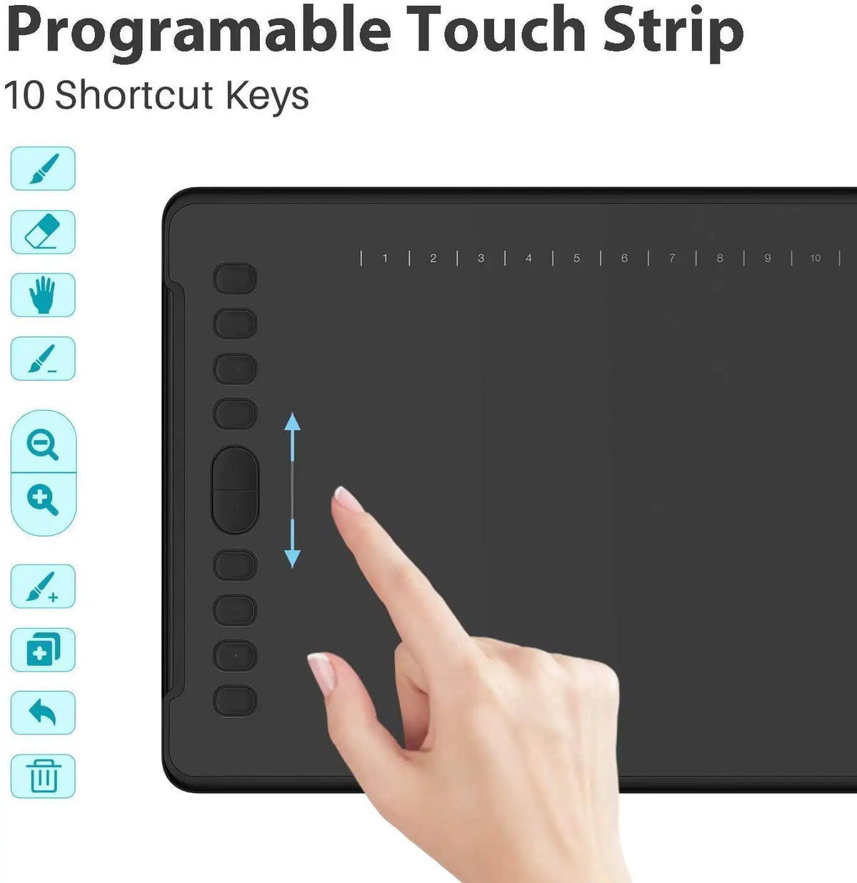 HUION H1161 Digital Tablet Graphics Drawing Tablet Battery-free Pen Stylus with Tilt Function Support Android Win and Mac Device