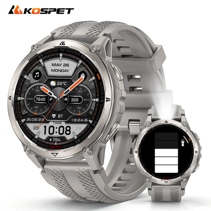 KOSPET ORB 2 Rugged Smartwatch for Men Dual Band GPS L1+L5 AMOLED 1.43" Military Watch 5ATM IP69 LED Flashlight 170+ Sports