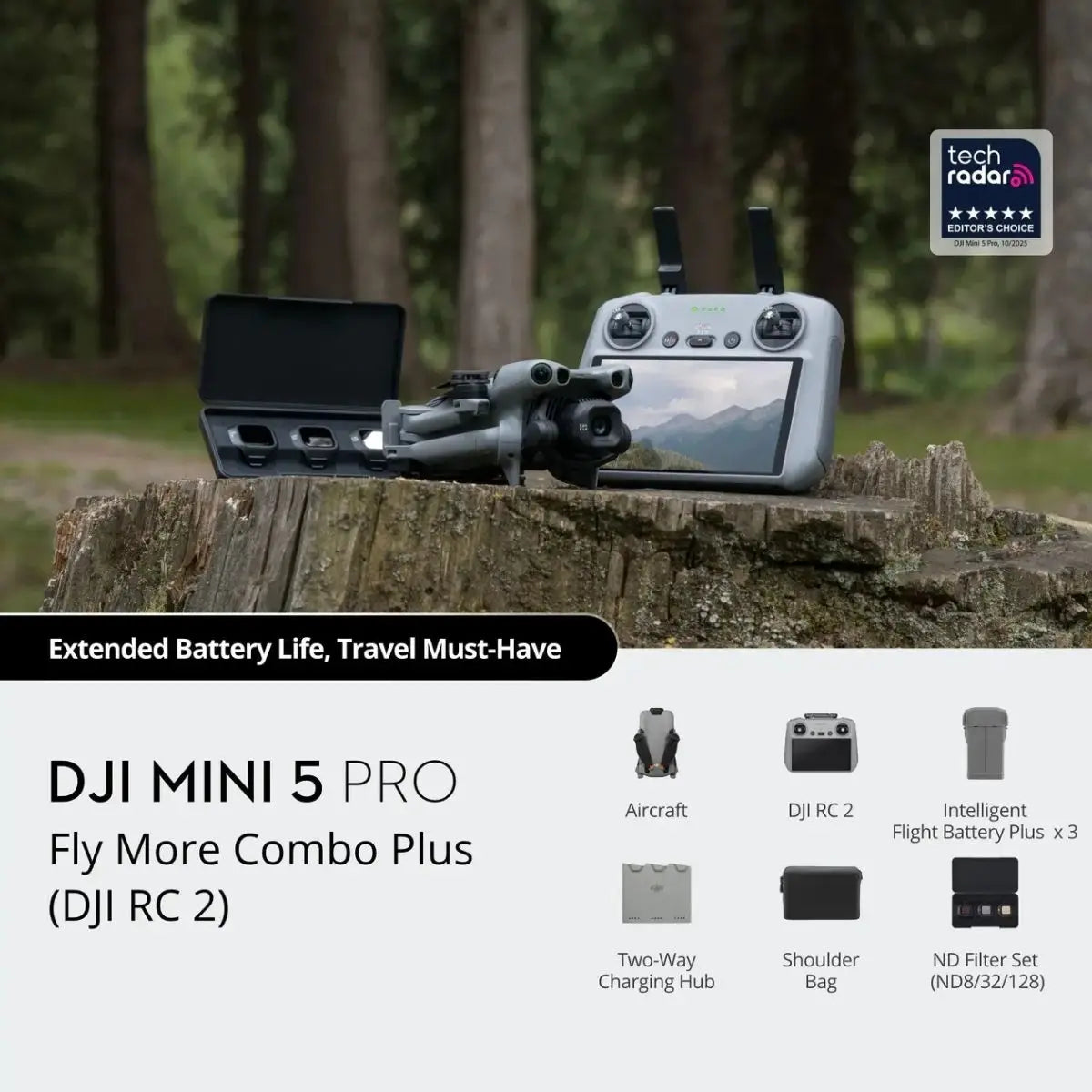 DJI Mini 5 Pro Camera Drone 1-Inch CMOS 50MP 4K 120fps 20km O4+ ActiveTrack 360° RC-N3 RC 2 Fly More Combo Origianl