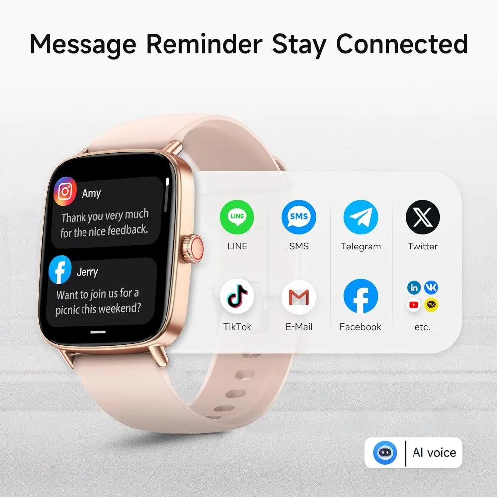 1.85" HD Women's Smartwatch with 100+ Sport Modes and Fitness Tracking