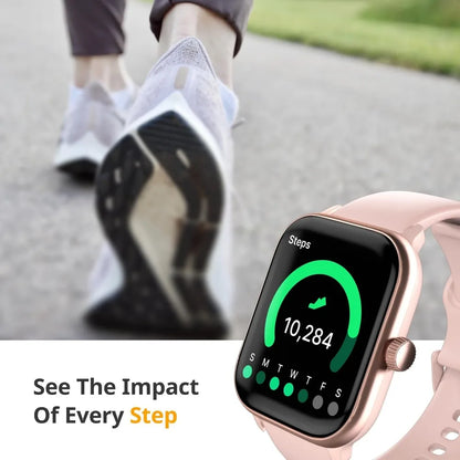 Smartwatch 4: Heart Rate, Sleep, SpO2 Monitor, Pedometer, Fitness Tracker, Call Features, Waterproof, iOS & Android Compatible