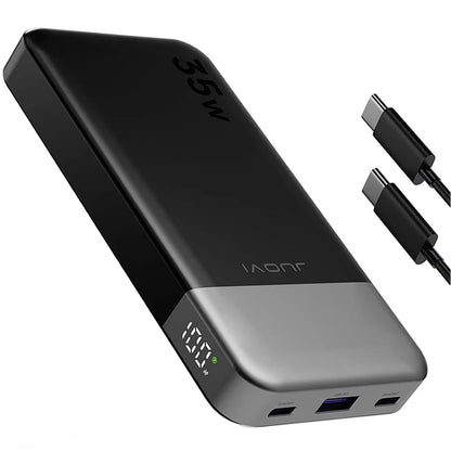 JUOVI Power Bank 10000mAh, 35W External Battery Quick Charge, Portable Charger PD 3.0 and QC 4.0, USB C Portable Battery for iPhone 17 16 15 14 13 Series, Galaxy, Tablets, Etc