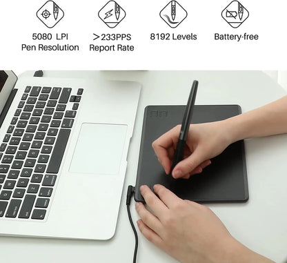 HUION HS64 6x4 Inches Graphic Drawing Tablets Phone Tablet Painting Tools with Battery-Free Stylus for Android Windows and MacOS
