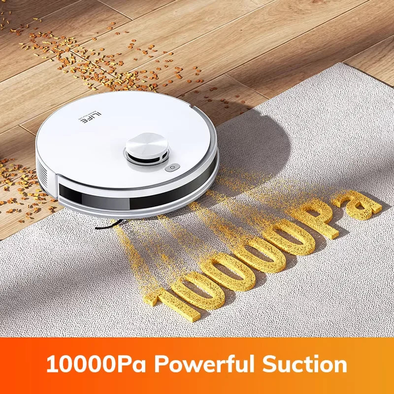 ILIFE V30 Robot Vacuum Cleaner, Laser Navigation, 10000Pa Suction, Up to 150min Runtime, APP Control, Customizable Cleaning