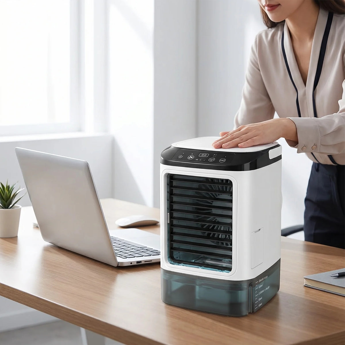 Portable Mini Air Conditioner Cooler Fan Personal Evaporative Cooling Fan with Mist Function 3 Speed Desktop Mini Fan for Home Office