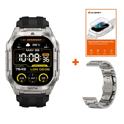 KOSPET ORB 2 Rugged Smartwatch for Men Dual Band GPS L1+L5 AMOLED 1.43" Military Watch 5ATM IP69 LED Flashlight 170+ Sports