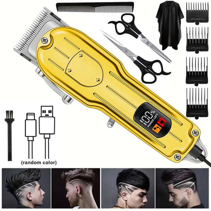 Professional Hair Clippers for Men Professional - Cordless Barber Clippers for Hair Cutting & Grooming Rechargeable Beard Trimmer USB Rechargeable Grooming Kit with 4 Guide Combs & Cleaning Brush
