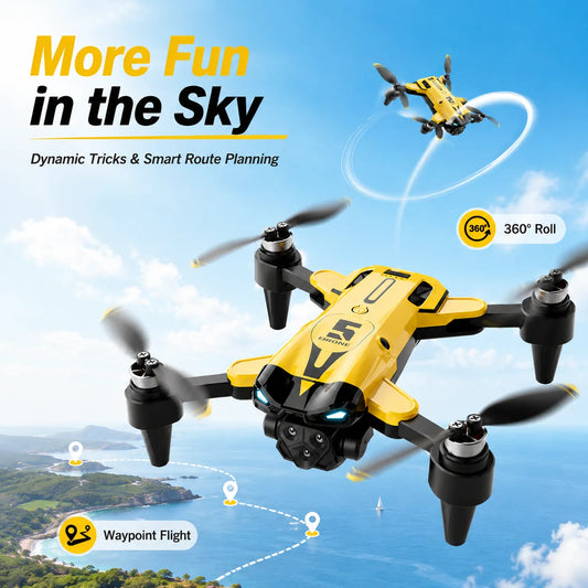 RC Drone Optical Flow Hover Smart Follow Waypoint Trajectory Flight One Key Takeoff Landing Return 360° Roll Headless Mode Outdoor Flying Drone