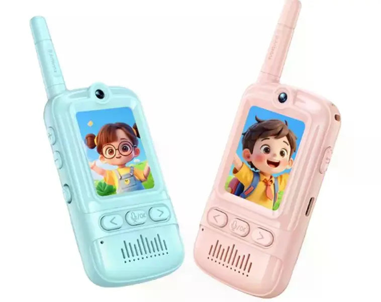 Rush Deer Video Walkie Talkies for Kids, 2 Pack Rechargeable Video Intercom Kids Walkies Talkies with HD Camera & Voice, Indoor Outdoor Games,Camping, Hiking for Boys Girls 3-14,Blue/Pink