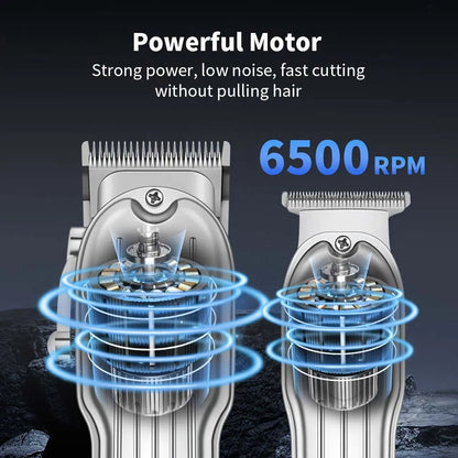 Professional Cordless Hair Clipper Set with Digital Display, T-Blade Trimmer & Hair Clipper &  Guide Combs Hair Grooming for Men’s  Barber Salon-Grade Haircutting at Home Gifts for Men