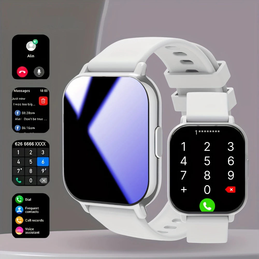 2026 Smart Watch for Men Women Square HD Screen: Wireless Calling with Dial Pad, Frequent Contacts Message Reminder