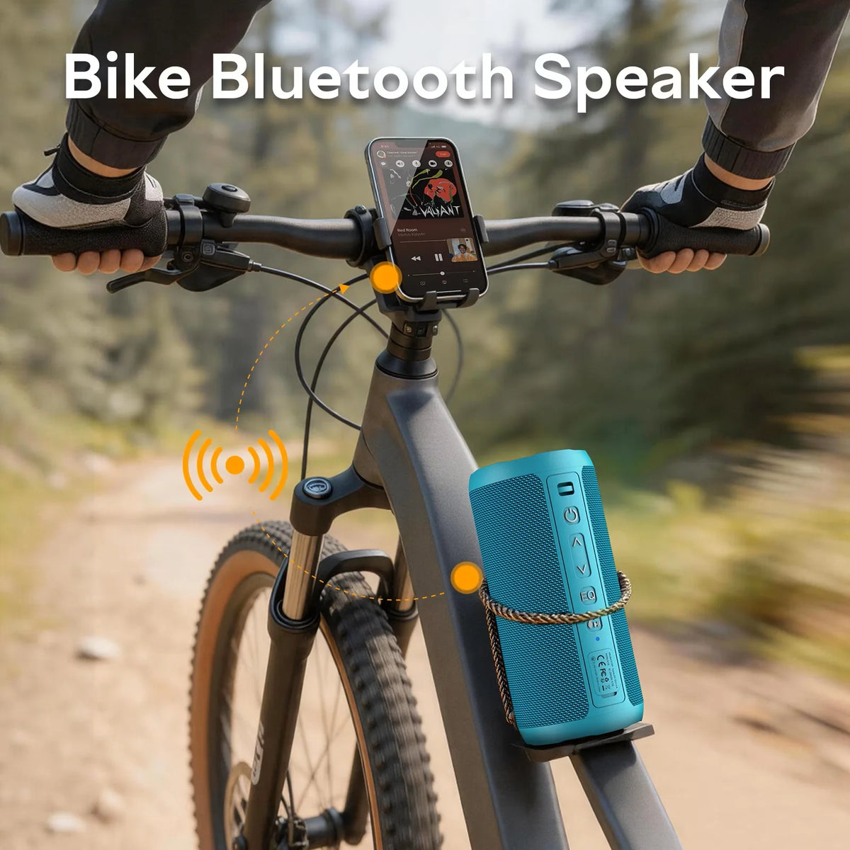 Portable Bluetooth Speaker ,24W Loud Bass for Pool Parties & Outdoor Adventures, IPX7 Waterproof, Beat-Synced LED Lights, Wireless Stereo Pairing