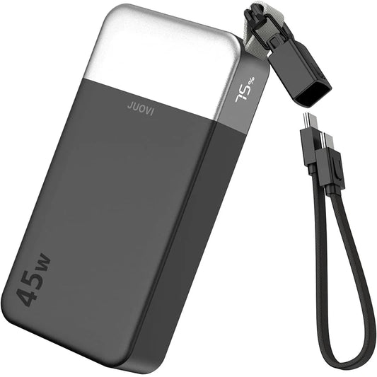 JUOVI 20000mAh 45W Portable Charger Power Bank Fast Charging PowerBank with PD 3.0 & QC 4.0 for Samsung S26/25/24 iPhone 17/16/15/14/13 Series