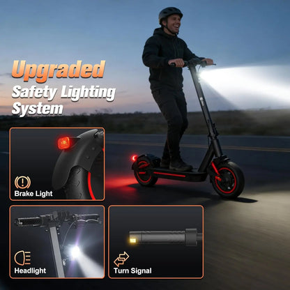 OBX Electric Scooter for Adults 1200W Powerful Motor 31Miles Long Range Dual Braking System 30Mph Max Speed 10'' Foldable E Scooter with APP Control