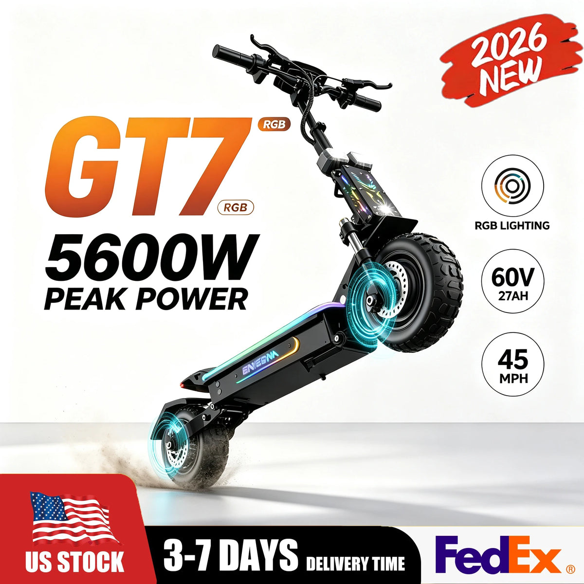 ONECNA GT7 Electric Scooters Adults- 5600W Dual Motor, 45 MPH Fast Escooter 55 Miles Long Range Battery E Scooter for Adult, 11 Inches Off Road Tires Foldable E-Scooters