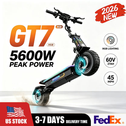ONECNA GT7 Electric Scooters Adults- 5600W Dual Motor, 45 MPH Fast Escooter 55 Miles Long Range Battery E Scooter for Adult, 11 Inches Off Road Tires Foldable E-Scooters