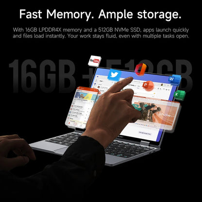 CHUWI MiniBook X 2-in-1 Laptop Intel Core U300 16GB LPDDR4X 512G SSD 10.51 inch FHD 1920x1200 Resolution Ultra-thin Touch Screen Laptop Convenient Office Notebook