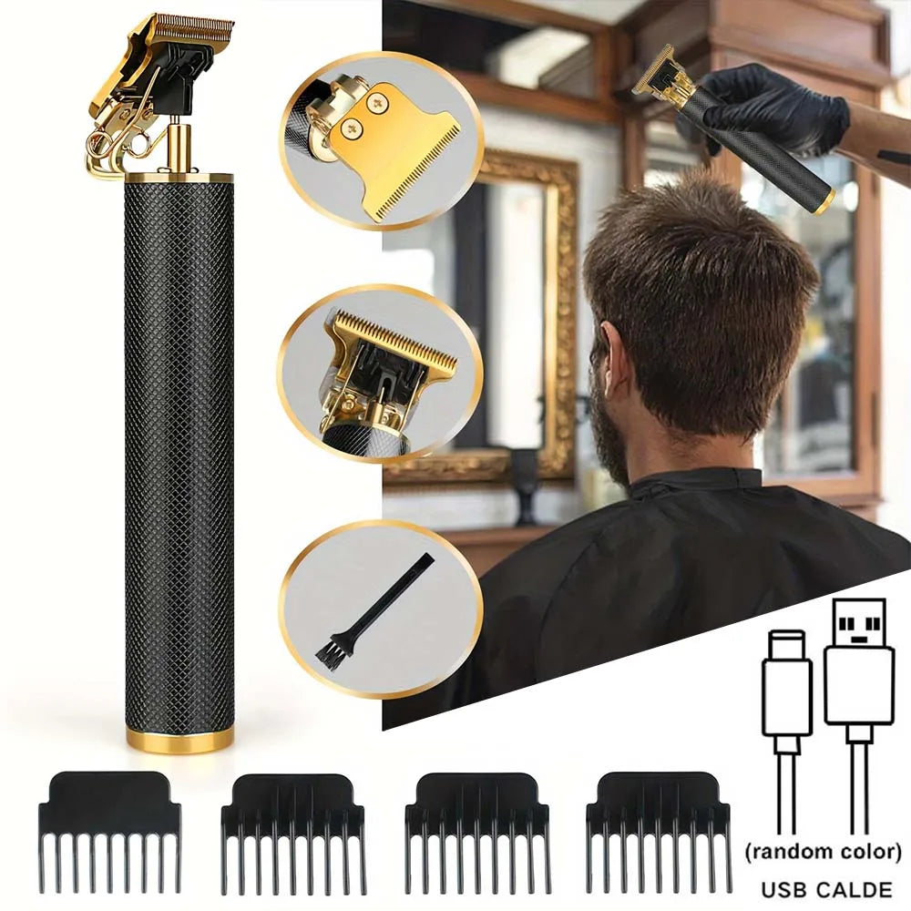 Professional Hair Clippers for Men Professional - Cordless Barber Clippers for Hair Cutting & Grooming Rechargeable Beard Trimmer USB Rechargeable Grooming Kit with 4 Guide Combs & Cleaning Brush