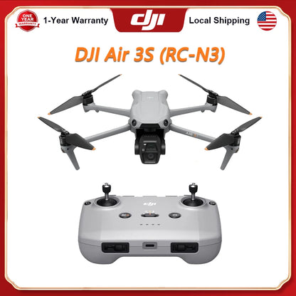 DJI Air 3S Drones (DJI RC-N3) Fly More Combo (DJI RC2) with Camera Drone 4K Professional Dual-Camera Drone with 1" CMOS Wide-Angle Camera 4K/60fps HDR Video & 14 Stops of Dynamic Range 45-Min Max Flight Time 20km Transmission