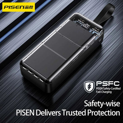 PISEN 22.5W Power Bank 30000mAh Large Capacity QC PD 3.0 Fast Charging PowerBank 20W Portable External Battery For iPhone Samsung Xiaomi Huawei Headphones