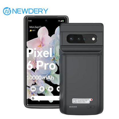 Battery Case for Google Pixel 6 Pro Powerful Rechargeable Charging Case 10000mAh Extended Backup Charger Case Power Bank