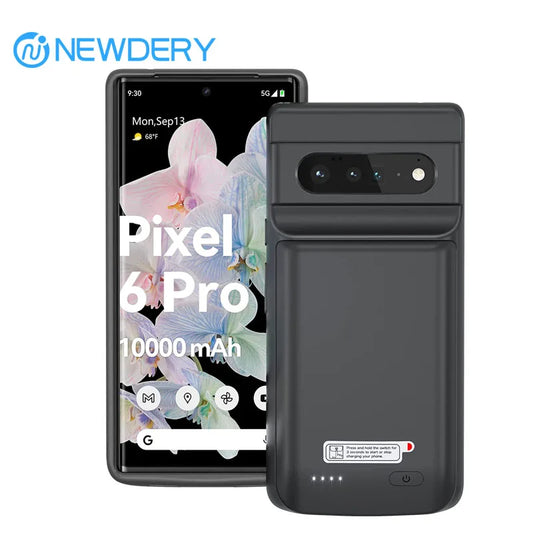 Battery Case for Google Pixel 6 Pro Powerful Rechargeable Charging Case 10000mAh Extended Backup Charger Case Power Bank