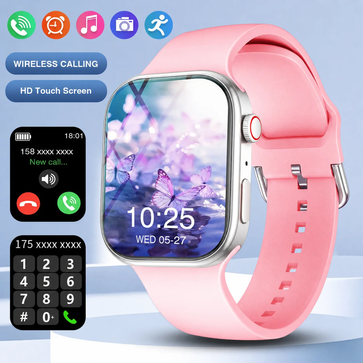 2026 New Smart Watch, Wireless Call, Outdoor Fitness Tracker, Sports Mode, Steps, Sedentary Reminder,  Music Control, Suitable for Android & Iphone,Christmas/New Year/Birthday Watch Gifts