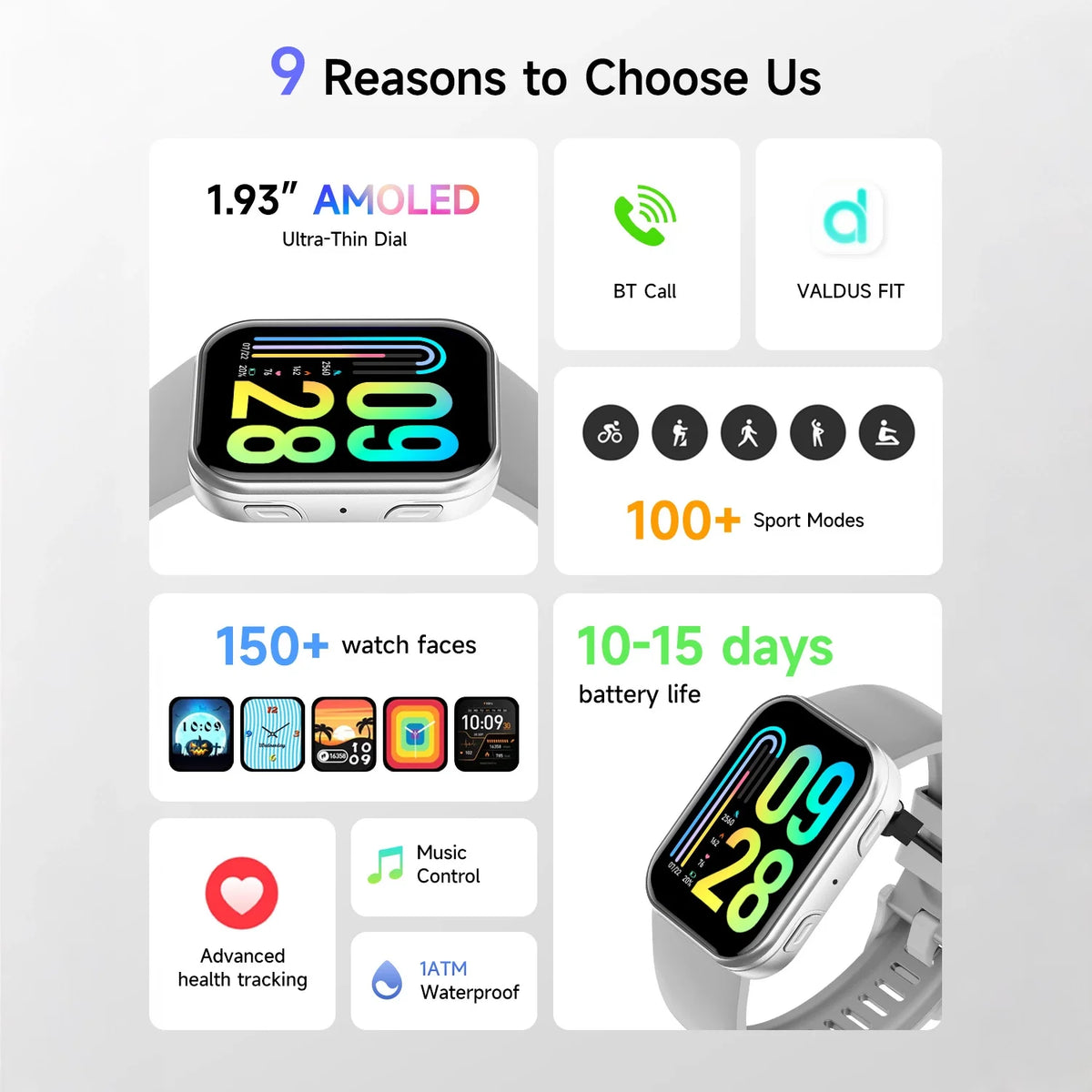 VS30 PRO AMOLED Smartwatch | Bluetooth Calling | Health Tracking | 1ATM Waterproof | Custom Watch Faces