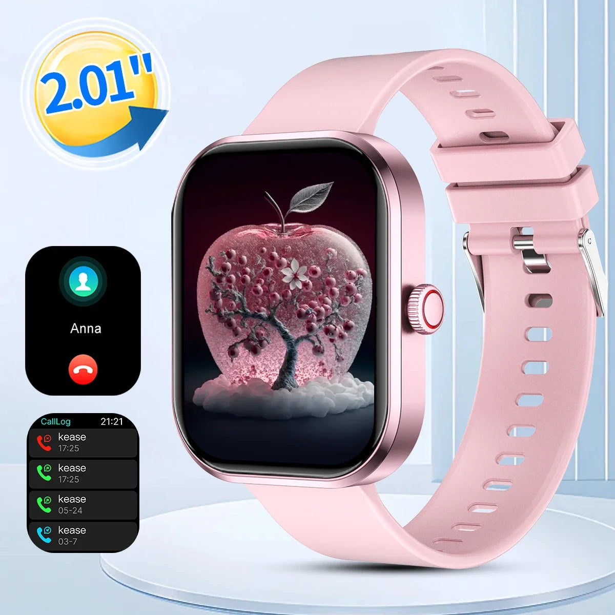 2026 Smart Watch with Wireless Calling, Weather Forecast & Sports Mode, DIY Wallpaper SMS Alerts Silicone Strap for Men Women