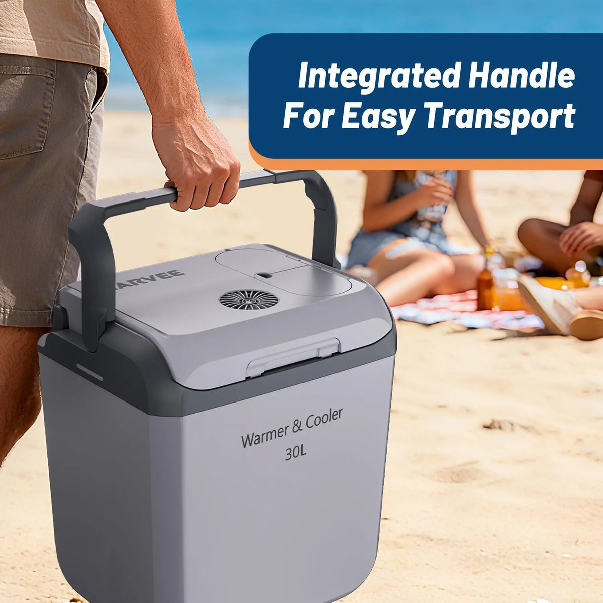 Electric Cooler Car Fridge 32QT 12V And 110V Portable Cooler And Warmer For Truck Ideal For Camping Road Trips And Trucking 32QT Portable Car Fridge With Cooling And Heating Functions