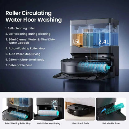 Lefant M265 Robot Vacuum and Mop, 17000Pa Strong Suction, Self-Cleaning Roller Mop with Auto Drying, LiDAR Navigation & Obstacle Avoidance, Tangle-Free Pet Hair, Slim, 5G WiFi,