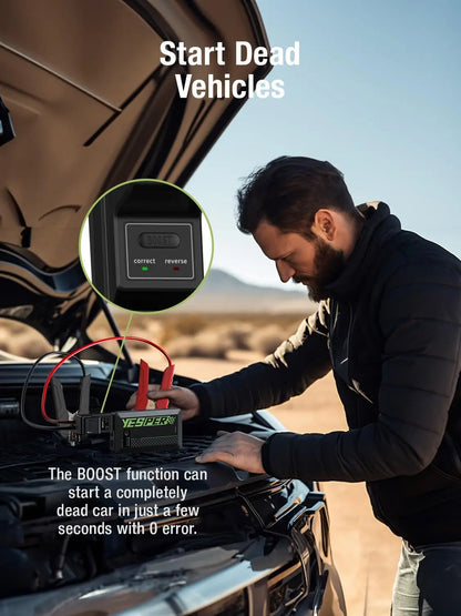 YESPER 1500A Portable Jump Starter 12V Pocket-Sized Lightweight Booster Pack, for Car Motorcycle SUV 7L Gas 5.5L Diesel