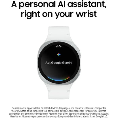 44mm Silver Smartwatch with Fitness Tracking, Sleep Coach, and Heart Rate Monitoring
