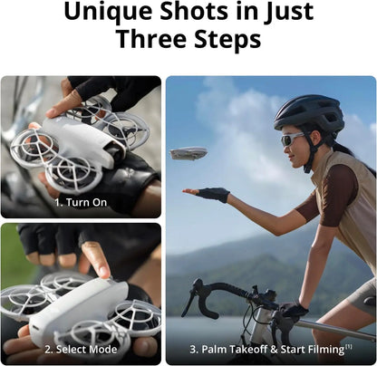 Open Box-DJI Neo Motion Fly More Combo, Mini Drone with 4K UHD Camera for Adults, 135g Self Flying Drone That Follows You, Palm Takeoff, Subject Tracking, QuickShots, with RC Motion 3 and 3 Batteries