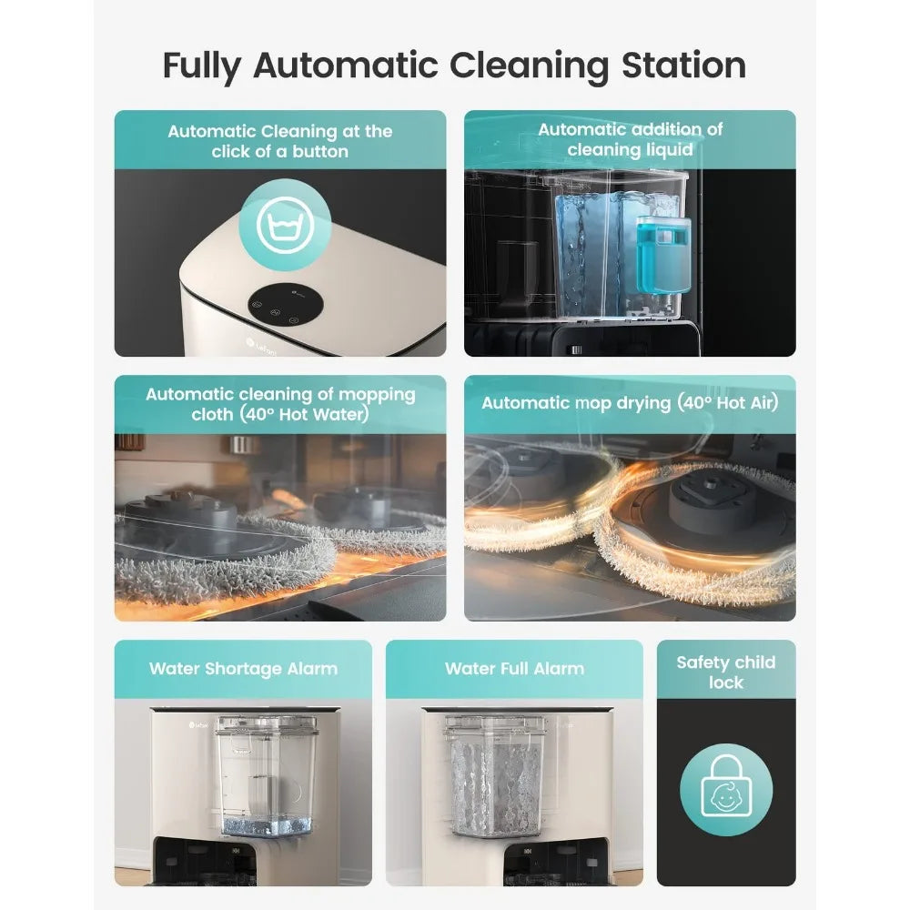 Lidar Navigation Self-Cleaning Robot Vacuum Mop 5L Large Tank Smart Home Cleaner Compatible with Alexa