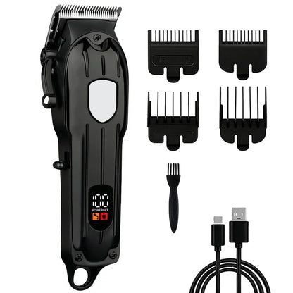 Professional Hair Clipper and Trimmer Set Rechargeable Electric Haircut Machine with LCD Display Barber Shears Grooming Kit for Men,Holiday Gift For Men