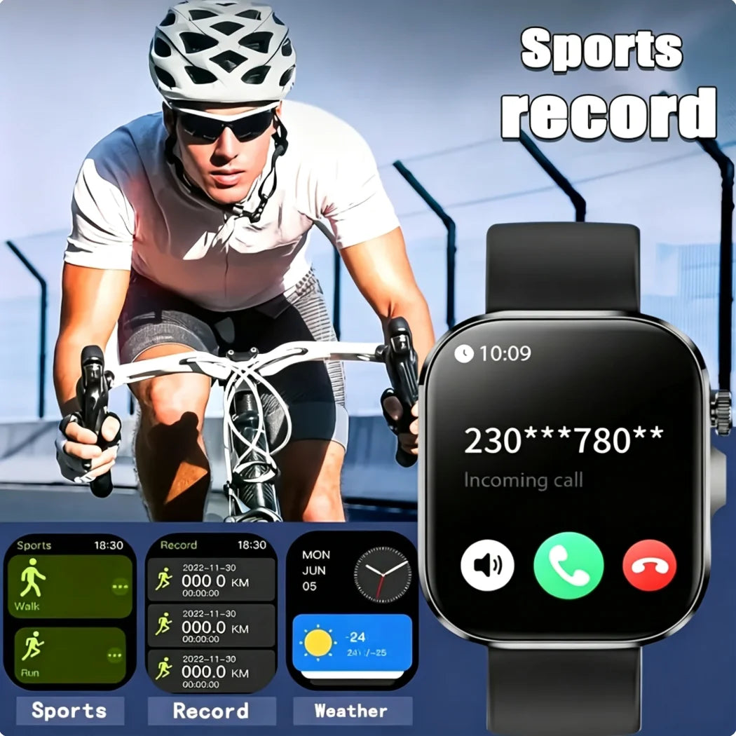 New Big Screen Smart Watch-2026, 5.11 cm Full Touch Screen, Wireless Calling/texting/multiple Sports Modes, with Outdoor LED Light Buttons, USB Rechargeable, Alloy Case/metal, 2 Replaceable Straps, Activity Tracking Watch, Gi