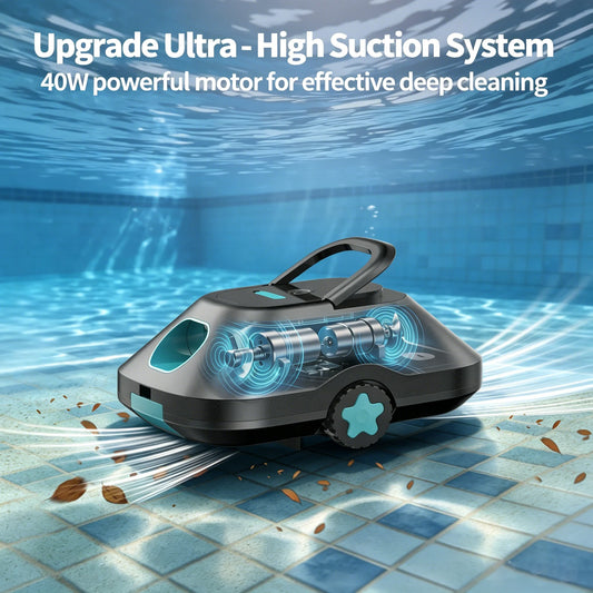 C2 Automatic Robotic Pool Cleaner Cordless Robotic Pool Vacuum with 210 Mins Long Runtime Smart Path Planning Auto-Parking Large Coverage up to 2200 Sq.Ft