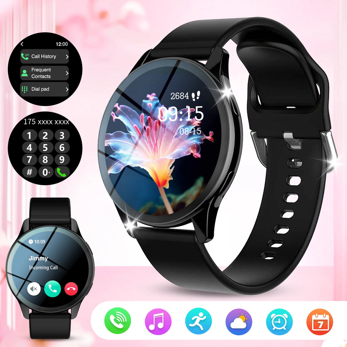 Smart Watch, Wireless Call/Dial, Multi-Sport Mode, Multiple APP Reminders, Suitable for Men and Women, Compatible with IPhone/An