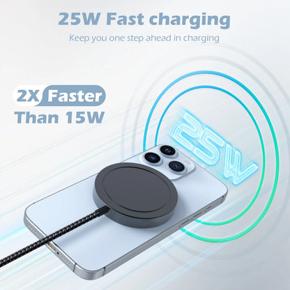 25W Magnetic Wireless Charger Universal Fast Charging for iPhone 16 15 14 13 Pro Max AirPods Xiaomi Pad Adapter USB To Typec Phone Chargers Dock Station