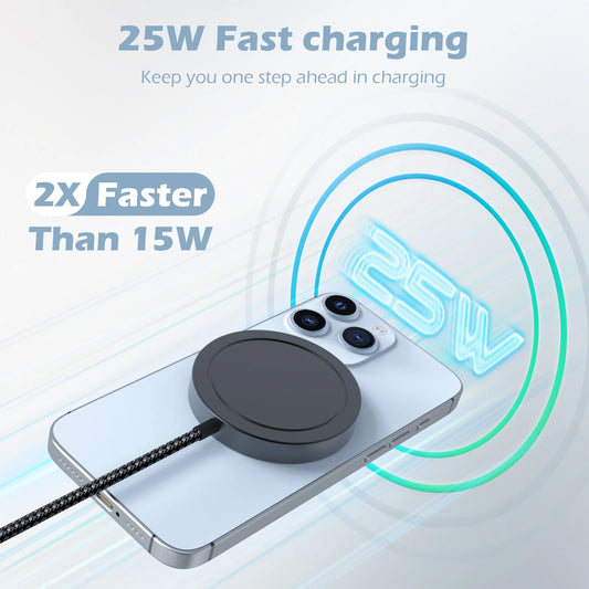 25W Magnetic Wireless Charger Universal Fast Charging for iPhone 16 15 14 13 Pro Max AirPods Xiaomi Pad Adapter USB To Typec Phone Chargers Dock Station