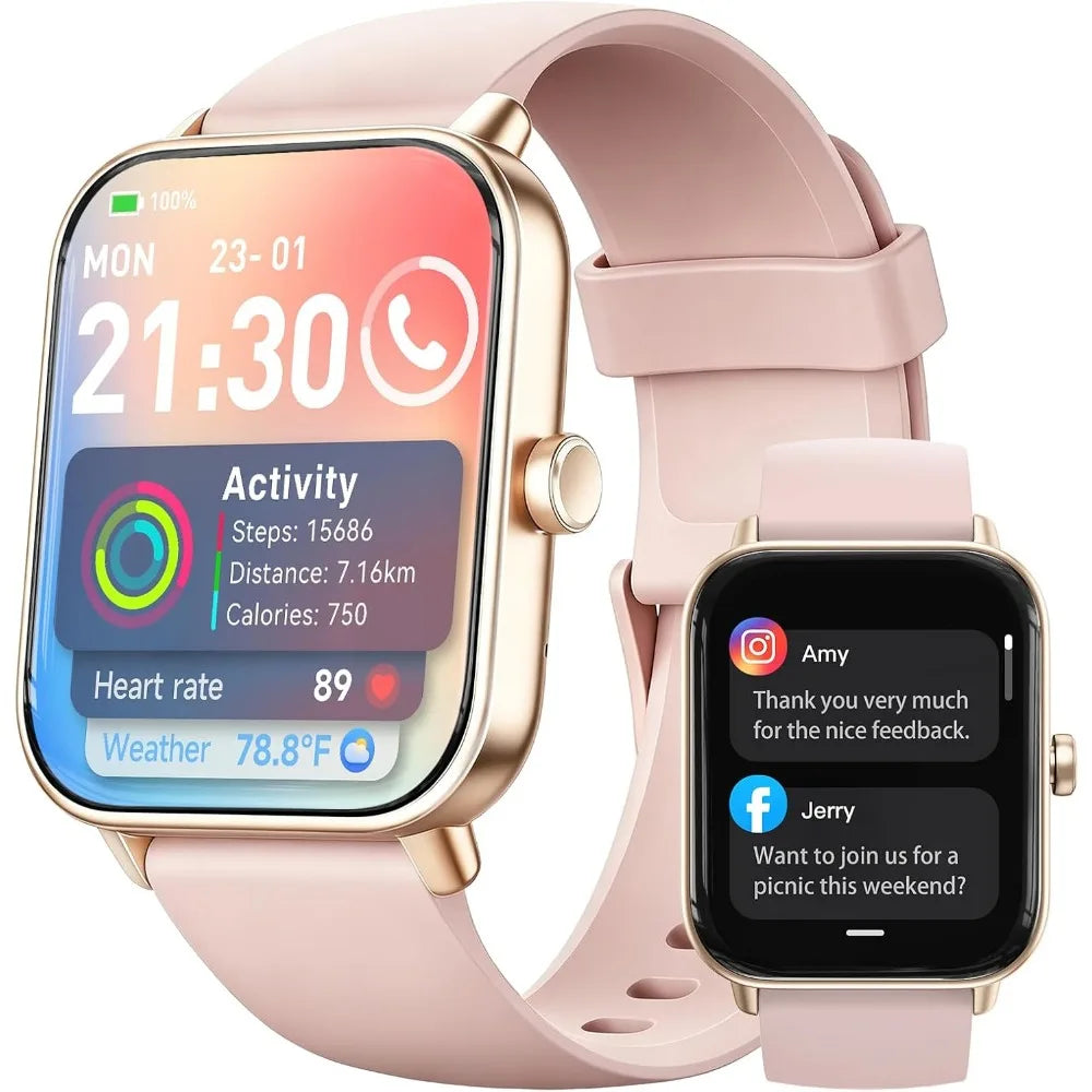 1.85 Inch AMOLED Touchscreen Smartwatch with 110+ Sport Modes, Heart Rate, and IP68 Waterproof