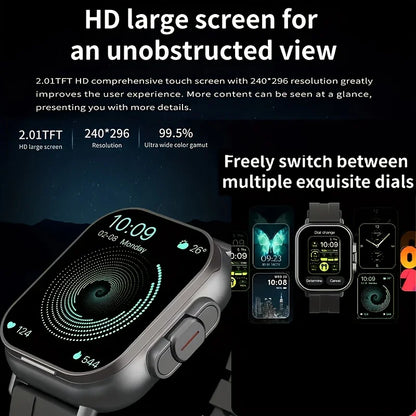 2026 Latest Smartwatch, Unisex | Valentine's Day Gift - Wireless Calling/Texting/Multiple Sports Modes/Remote Camera Control/Fitness Tracker, Compatible with iPhone and Android, USB Charging, Silicone Strap, Smart Connectivit