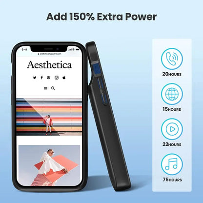 NEWDERY 4800mAh Slim Battery Charger Case for iPhone 13 12 Mini Portable Power Bank Extended Battery Pack Protective Cover