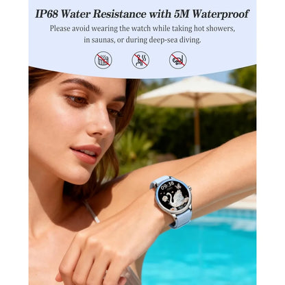 1.27" Fitness Watch with Call, Health Tracking, AI Voice, Waterproof, Calculator, Calendar, Games for Men and Women