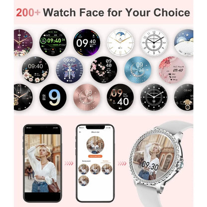 1.3" HD Diamond Luxury Smartwatch for Women, Fitness Tracker with 20+ Sport Modes, Waterproof, Sleep Monitor
